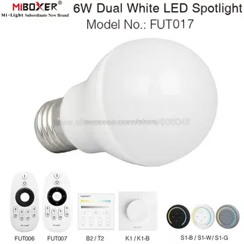 MiBoxer Led Крушка E27 6 W С Регулируема Цветова Температура Smart CT Двойна Бяла Лампа FUT017 2,4 G на Дистанционното Управление на Android/iOS APP WiFi